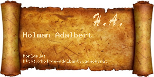 Holman Adalbert névjegykártya